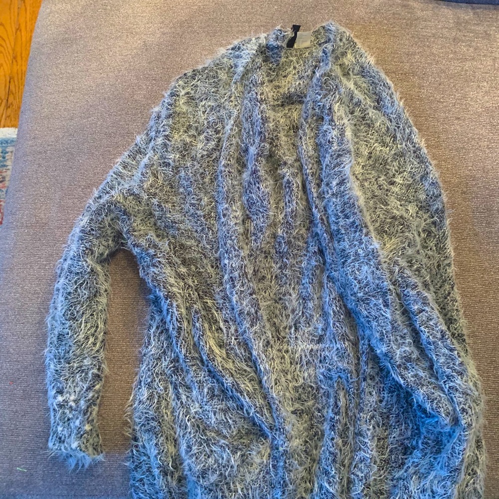 Fluffy long cardigan